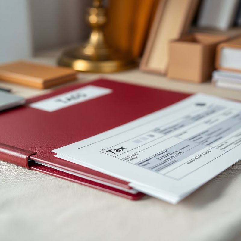 Documente fiscale și dosar burgundy pe biroul BusinessFramework